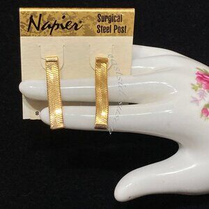 VTG 80s Unworn NAPIER Dangle Earrings Original Packaging